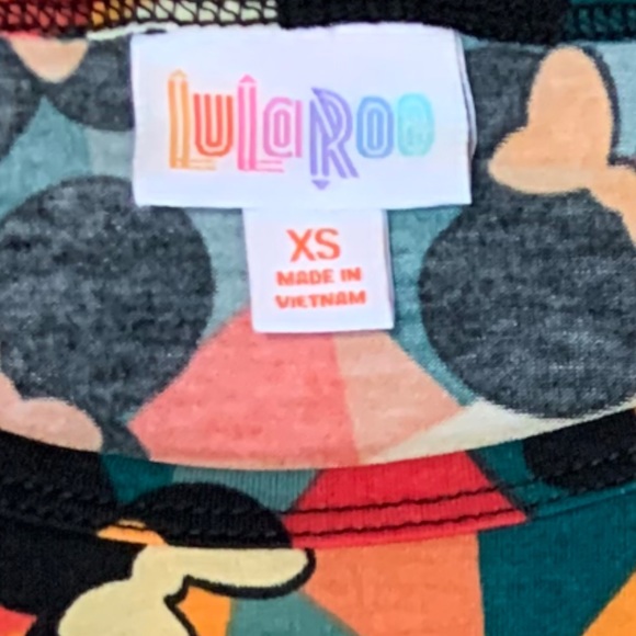 LULAROE DISNEY MULTICOLOR MINNIE MOUSE OVERSIZED WOMEN'S HIGH LOW TUNIC TOP - Picture 4 of 8